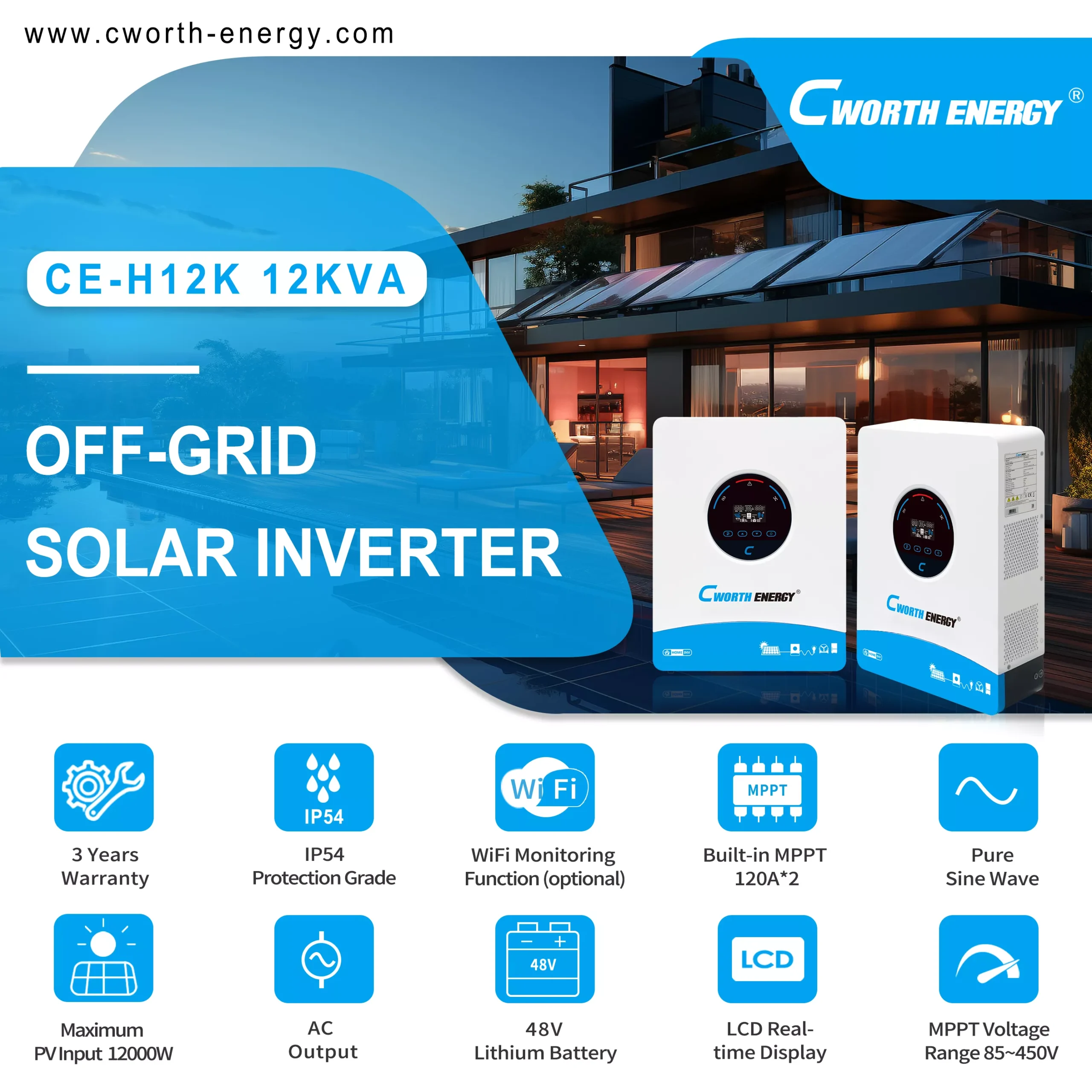 48V/12KVA Cworth Hybrid Inverter Price in Nigeria 🇳🇬 Alaba Solar ...