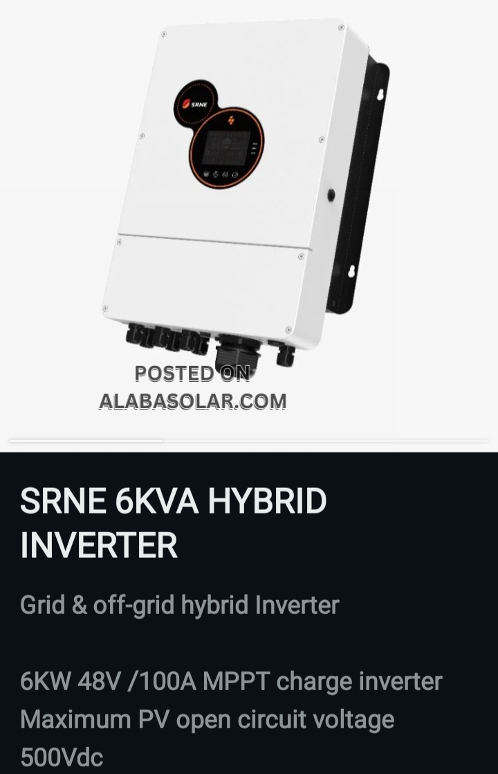 6KVA/48V SRNE HYBRID INVERTER Price in Nigeria 🇳🇬 Alaba Solar Marketplace