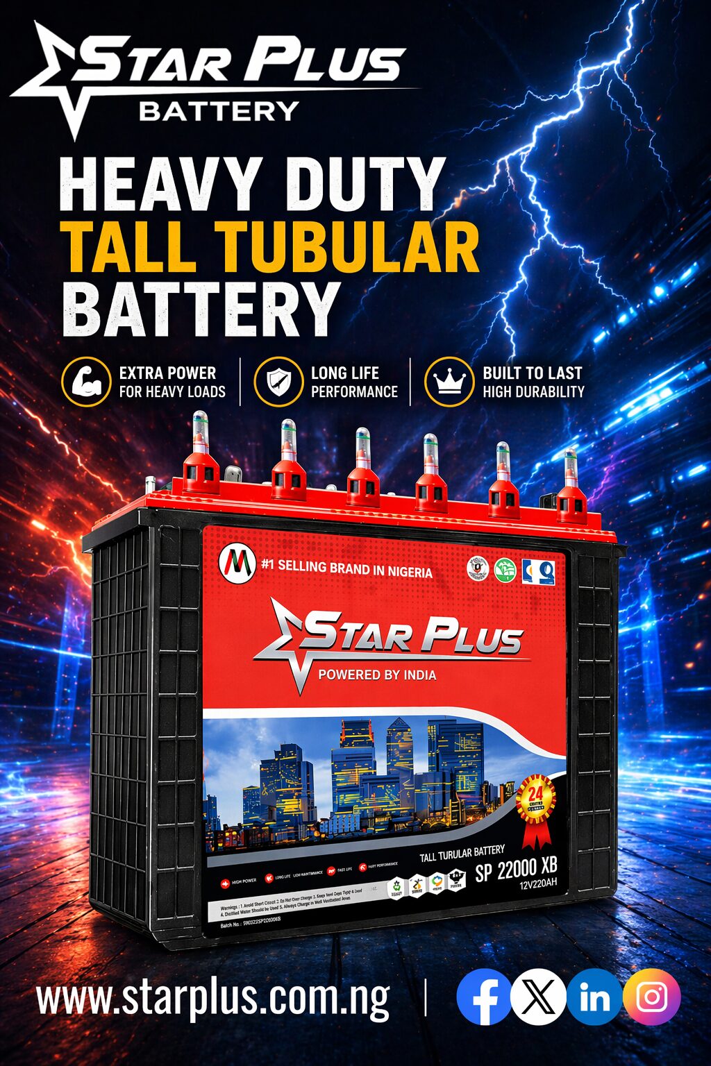 Shop Heavy Duty Tall Tubular Battery for Long Backup Power Price in ...