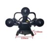 features a 3-cylinder piston air compressor pump head,