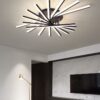Modern black LED ceiling light with a multi-head stacked.
